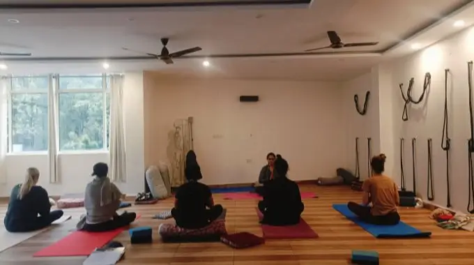 Yoga Students Meditating during Yoga Teacher Training in Rishikesh Yoga School