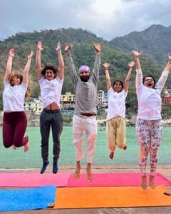 Yoga Students enjoying their day near ganga river