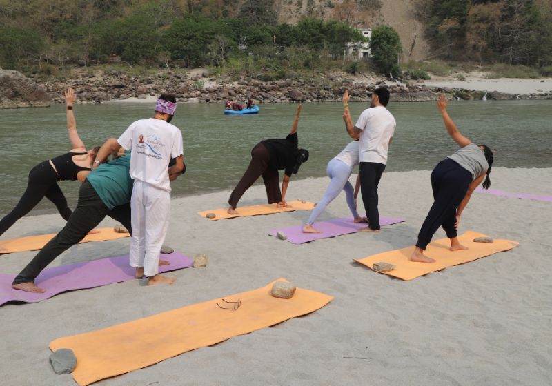 yoga on beach