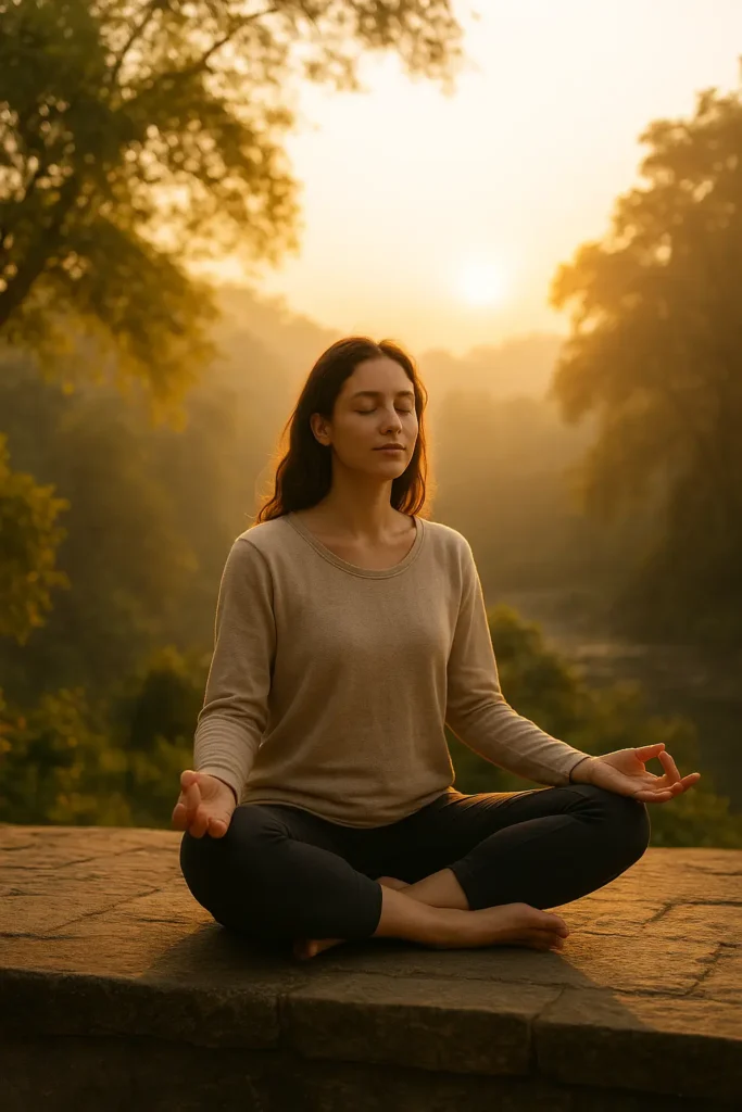 Yogini doing meditation