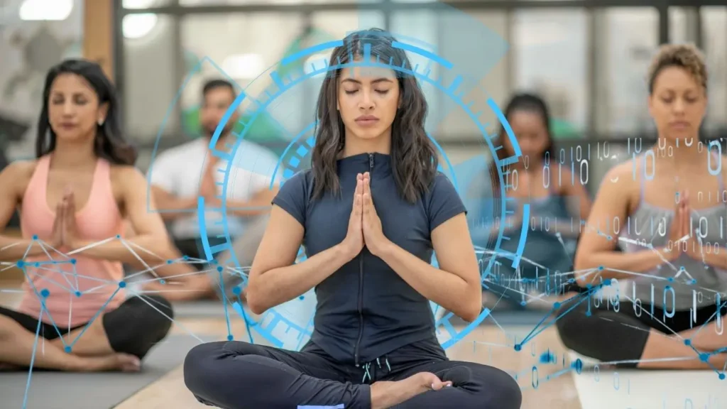 Yoga and Artification Itelligence blend image