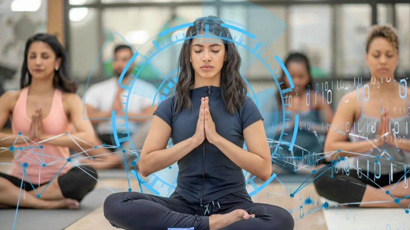 Yoga and Artification Itelligence blend image