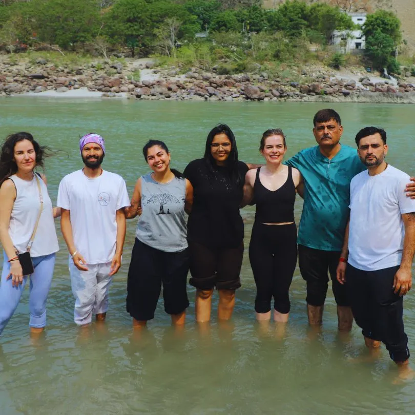 Happy Yoga Student enjoying excursion day at Rishikesh Yoga Valley