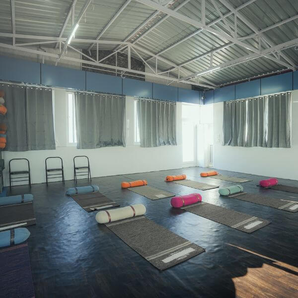 Rishikesh yoga valley yoga hall side view