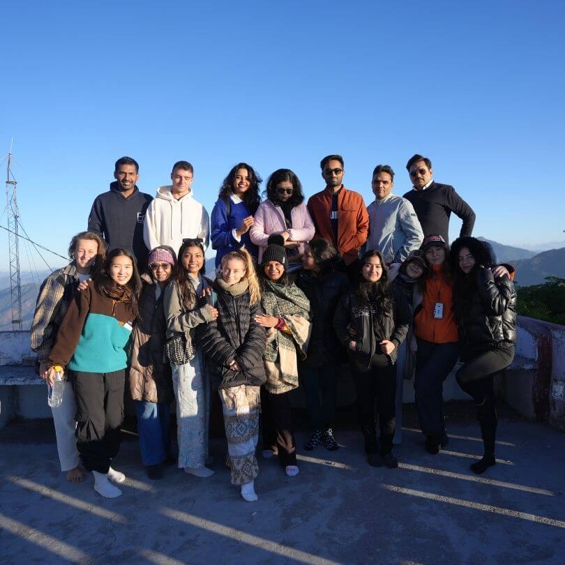 Students enjoying their morning time at kunjapoori retreat during their 7 days yoga retreat