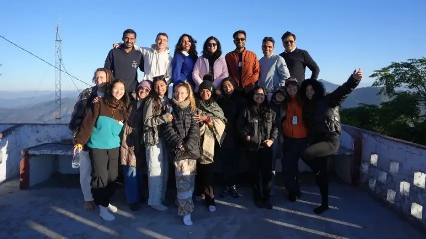 Yoga retreat group excursion in Rishikesh with international students