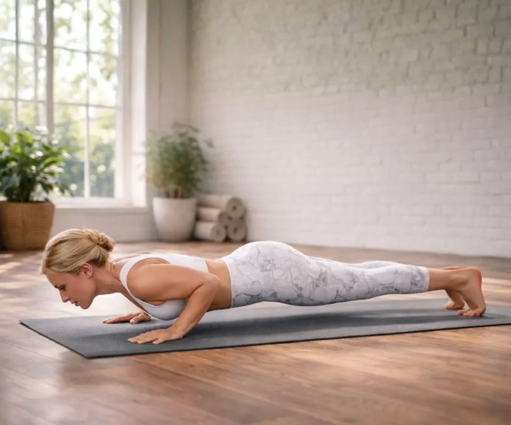 chaturanga dandasana for core strength and arm stability