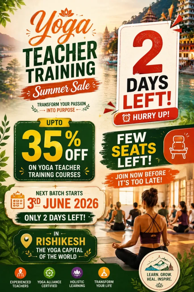Yoga TTC June Discount at Rishikesh Yoga Valley