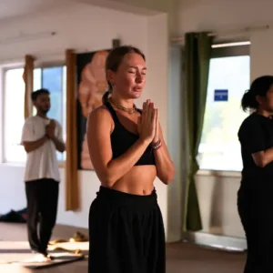 YOGI NEERAJ TEACHING ASHTANGA IN 200 HOUR YOGA TEACHER TRAINING COURSE IN RISHIKESH INDIA