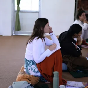 yogi rakesh teaching ayurveda in 200 hour yoga teacher training in rishikesh india