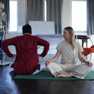 yogi rakesh teaching ayurveda in 500 hour yoga teacher training in rishikesh india