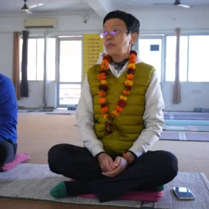 yogi upendra teaching breathing in 300 hour yttc in rishikesh india