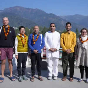yogi upendra teaching breathing in 300 hour yttc in rishikesh