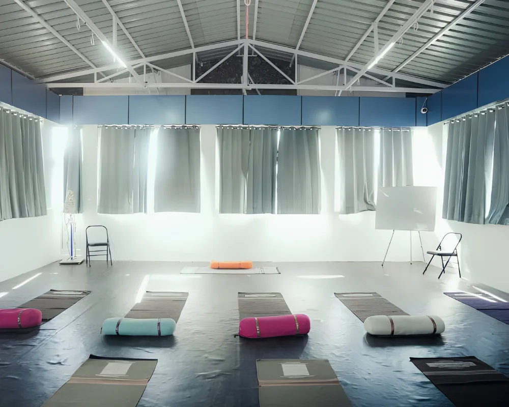 yoga hall at rishikesh yoga valley
