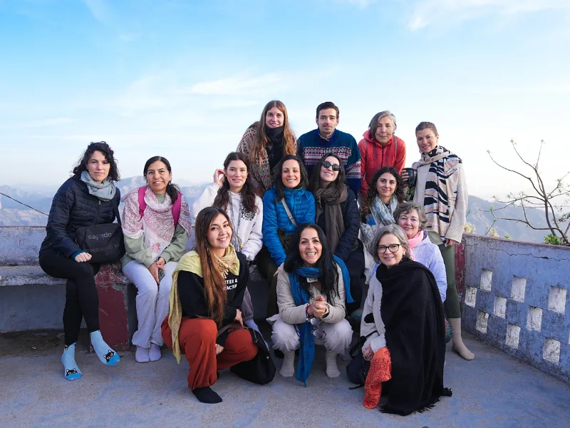 Yoga retreat participants enjoying a group excursion during a 10 Days Yoga Retreat in Rishikesh