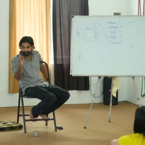 Jagjeet Singh teaching a Yoga Philosophy class during a 10 Days Yoga Retreat in Rishikesh