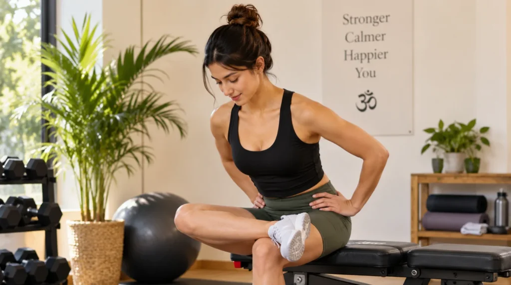 Yoga for Desk Workers with a seated hip and lower body stretch