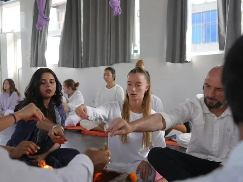 100 hour yoga teacher training opening ceremony yagya