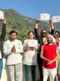 yogi rohit teaching hatha in 100 hour yoga teacher training in rishikesh